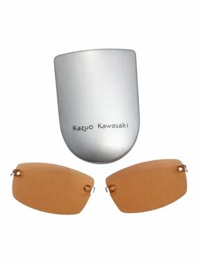 Kazuo Kawasaki K-Klips Rimless Clip-On Shades Amber Lenses w Case